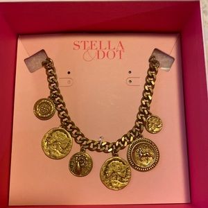 Stella & Dot Heritage Coin Gold Charm Necklace